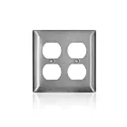 Leviton SS82-40 Stainless Steel C-Series 302/304 2-Gg Standard 2-Dup Wallplate