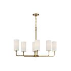 Savoy House Essentials Powell 1-1756-6-322 6-Lights 360W Warm Brass Linear Chandelier