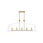 Savoy House Sheffield 1-7804-5-142 5-Lights 300W White with Warm Brass Accents Linear Chandelier