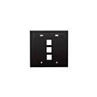 Leviton 42080-3EP 3Pt Quickport Wallplate Black