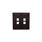 Leviton 42080-4EP 4Pt Quickport Wallplate Black