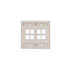 Leviton 42080-8TP Alm 6Pt Quickport Wallplate