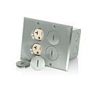 Leviton 35349-TFN 20A 2-Gang Floor Box Nickel