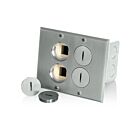 Leviton 35349-TLN 20A 2-Gang Low Voltage Floor Box Nickel