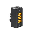 Leviton 41089-6DN Din Mt Box 6-Port Black