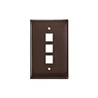 Leviton 41091-3BN Brown 3-Port Wallplate