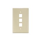 Leviton 41091-3IN Ivory Quickport 3-Port Midsize Nylon Wallplate