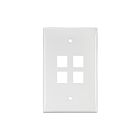 Leviton 41091-4WN White 4 Port Wallplate