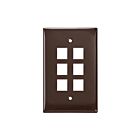 Leviton 41091-6BN Brown 6-Port Wallplate