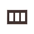 Leviton 80411-N 3 Gang Brown Nylon Wallplate