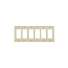 Leviton 80436-T 6-Gang Light Almond Wallplate