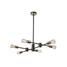 Artcraft Tribeca AC10786BK 6-Lights Matte Black Satin Brass 100W Chandelier