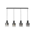 Artcraft Henley AC11526SM 4-Lights Satin Black Smoke Glass 60W Pendant