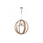 Artcraft Abbey AC11556PN 6-Lights Faux Wood and Polished Nickel 360W Pendant