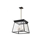 Artcraft Lucian AC11852BK 160W Black and Brushed Brass Rod Chandelier