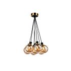 Artcraft Gem AC11877AM 7-Lights Black and Brushed Brass Cord Pendant