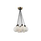 Artcraft Gem AC11877WH 7-Lights Black and Brushed Brass Cord Pendant