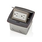 Leviton PFTR1-BZ Pop-Up Floor Box W/15A Tamper-Resistant Receptacle Bronze