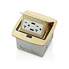 Leviton PFUS2-BR Pop-Up Floor Box W/20A Duplex Usb Brass