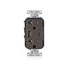 Leviton T5833-B Br Combination Duplex Receptacle Type Ac Usbpt Charger 20A125V