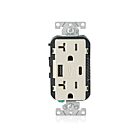 Leviton T5833-T Light-Almond Combination Duplex Receptacle Type Ac Usbpt Charger 20A125V