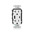 Leviton T5833-W White Combination Duplex Receptacle Type Ac Usbpt Charger 20A125V