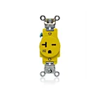 Leviton W5461-Y 20A-250V Weather Resistant Single Outlet Back/Side Wire