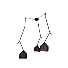 Access Lighting Pizzazz 24880LEDDLP-BL-GLD 3 Lights Black and Gold 30W LED Pendant