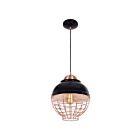 Access Lighting Dive 24881LEDDLP-SBL-CP Shiny Black and Copper 5W LED Pendant