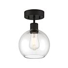 Access Lighting 63148LEDDLP-MBL-CLR Port Nine Burgundy 9W Matte Black LED Semi Flush Mount