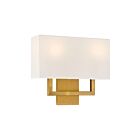 Access Lighting Mid Town 64062LEDDLP-ABB-WH 2 Lights Antique Brushed Brass 17W LED Wall Sconce