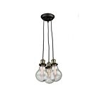 Artcraft Edison AC10483 3-Lights Matte Black Vintage Brass 100W Chandelier