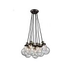 Artcraft Edison AC10488 8-Lights Matte Black Vintage Brass 100W Chandelier