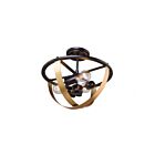 Artcraft Capri AC11233 3 Lights Dark Bronze Satin Brass 60W Semi Flush Mount