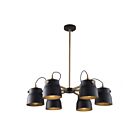Artcraft Euro Industrial AC11366VB 6-Lights Matte Black Harvest Brass 100W Chandelier