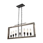 Artcraft Gatehouse AC11657BN 7-Lights Dark Pine Brushed Nickel 100W Pendant