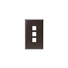Leviton 41080-3BP 3-Port Brown S-G Wallplate