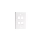 Leviton 41080-4WL 4-Port Extender White Wallplate