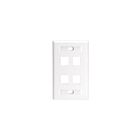 Leviton 42080-4WL 4-Port Extender Id White Wallplate