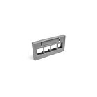 Leviton 49910-SG4 Gray 4-Port Id Window Faceplate