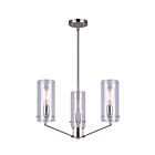 Canarm JONI ICH759A03BN 3-Lights Brushed Nickel Rod Chandelier