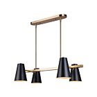 Canarm Harken IPL1145A04BKG 4-Lights Matte Black and Gold Rod Pendant