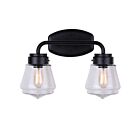 Canarm IVL682A02BK 2-Lights Matte Black Vanity Light