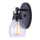 Canarm Ivl705A01Bk Carson 1-Light 100W Matte Black Vanity Light