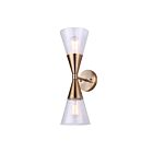 Canarm LILLIAN IWF1101A02GD 2 Lights Gold 120W Wall Fixture