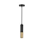 CWI Lighting Anem 1015P2-1-129 Matte Black And Satin Gold 1 Light 60W Pendant