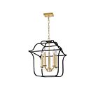 CWI Lighting Tudor 1223P16-5-602 Satin Gold And Black 5 Lights 300W Chandelier