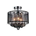 CWI Lighting Radiant 5062C12C (Smoke + B) Chrome 3 Lights 120W Flush Mount