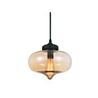 CWI Lighting Glass 5570P11 - Amber Black 1 Light 60W Pendant