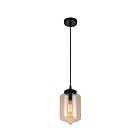 CWI Lighting Glass 5570P7C - Amber Black 1 Light 60W Pendant